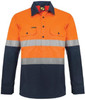Orange / Navy - Front - WS6031 - Hybrid Shirt With Csr Tape