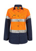 Orange / Navy - Front - WSL501 - Ladies Hi Vis 2 Tone Shirt Csr