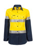 Yellow / Navy - Front - WSL501 - Ladies Hi Vis 2 Tone Shirt Csr