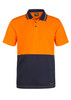 Orange / Navy - Front - WSP201 - Hi Vis Two Tone S/S Polo Pocket
