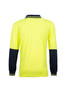Yellow / Navy - Alternate - WSP206 - Hi Vi Two Tone L/S Laundry Polo