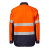 Orange / Navy - Alternate - WS6068 - Ripstop L/S Vented Shirt W/Tape