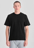 A plain black men's box tee with short sleeves, displayed against a neutral background.