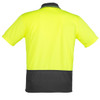 Yellow / Charcoal - Back - ZH231 - Unisex Hi Vis Basic Spliced Polo - Short Sleeve - Syzmik