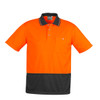 Orange / Charcoal - Front - ZH231 - Unisex Hi Vis Basic Spliced Polo - Short Sleeve - Syzmik