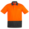 ZH231 - Unisex Hi Vis Basic Spliced Polo - Short Sleeve  - Orange Charcoal