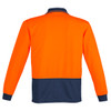 Orange / Navy - Back - ZH232 - Unisex Hi Vis Basic Spliced Polo - Long Sleeve - Syzmik