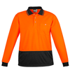 ZH232 - Unisex Hi Vis Basic Spliced Polo - Long Sleeve - Orange Black