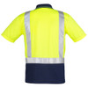 Yellow / Navy - Back - ZH233 - Mens Hi Vis Spliced Polo - Short Sleeve Shoulder Taped - Syzmik