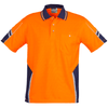 ZH237 - Mens Hi Vis Squad S/S Polo Orange Navy