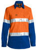 Orange / Royal - Front - BL6696T - Women's Taped Hi Vis Cool Lightweight Drill Shirt