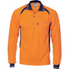 Orange/Navy - 3902 - Cool-Breeze Contrast Mesh Polo