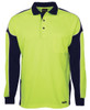 Lime / Navy - Front - 6AP4L - JB's HV 4602.1 L/S ARM PANEL POLO Lime / Navy - Front - 6AP4L - JB's HV 4602.1 L/S ARM PANEL POLO
