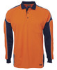 Orange / Navy - Front - 6AP4L - JB's HV 4602.1 L/S ARM PANEL POLO Orange / Navy - Front - 6AP4L - JB's HV 4602.1 L/S ARM PANEL POLO