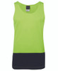 Lime / Navy - Front - 6HTS - JB's HV TRAD SINGLET
