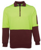 Lime / Maroon - Front - 6HVFH - JB's HV 1/2 ZIP FLEECY
