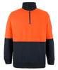 Orange / Black - Front - 6HVFH - JB's HV 1/2 Zip Fleecy -2Xs