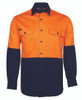 Orange / Navy - Front - 6HWSL - JB's HV L/S 150G SHIRT