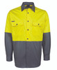 Yellow / Charcoal - Front - 6HWSL - JB's HV L/S 150G SHIRT