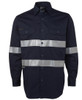 Navy - Front - 6HDNL - JB's L/S 190G Work Shirt With Reflective Tape -Xs
