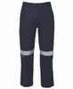 Navy - Front - 6MDNT - JB's M/Rised Work Trouser With Reflective Tape -67R
