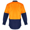 Orange / Navy - Back - ZW128 - Mens Rugged Cooling Hi Vis Spliced Shirt - Syzmik