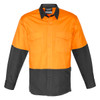 Orange / Charcoal - Front - ZW128 - Mens Rugged Cooling Hi Vis Spliced Shirt - Syzmik
