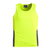 ZH239 - Unisex Hi Vis Squad Singlet Yellow/Charcoal Front