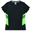 Black / Neon Green - Front - 2211 - Ladies Tasman Tee - Aussie Pacific