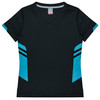Black / Teal - Front - 2211 - Ladies Tasman Tee - Aussie Pacific
