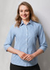 S716LT - Ladies Ellison 3/4 Sleeve Shirt - Blue S716LT - Ladies Ellison 3/4 Sleeve Shirt - Blue
