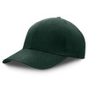 A dark green premium soft cotton cap featuring a curved peak and an adjustable strap at the back. A dark green premium soft cotton cap featuring a curved peak and an adjustable strap at the back.