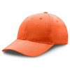 An orange premium soft cotton cap with a curved brim and a logo on the front. An orange premium soft cotton cap with a curved brim and a logo on the front.