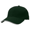 A green cap with a white trim and a small logo on the side.