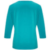 K819LT - Ladies Lana 3/4 Sleeve Top - Turquoise - Back