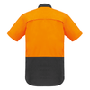 ZW815 - Mens Rugged Cooling Hi Vis Spliced S/S Shirt Orange/Charcoal Back