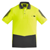 ZH315 - Mens Hi Vis Flux S/S Polo Yellow/Charcoal Front