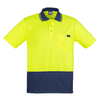 ZH415 - Mens Comfort Back S/S Polo Yellow/Navy Front