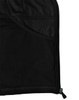 A close-up of the interior of a black softshell jacket, featuring a mesh pocket and zipper detail.