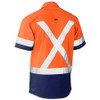 BS1177XT - Flex and Move X Taped Hi Vis Utility Shirt - Orange/Navy Back