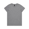 A grey t-shirt featuring a crew neck design and an attached logo.