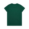 A green t-shirt with a classic crew neckline and short sleeves, featuring a logo on the back.