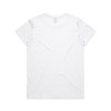 A white t-shirt with a classic crew neck and short sleeves, featuring a plain back and a logo on the tag.