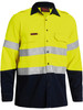 Yellow / Navy - Front - BS8082T - TenCate Tecasafe Plus 700 Taped Hi Vis FR Vented Shirt