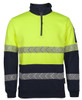 Lime / Navy - Front - 6HZS - JB's HV 1/2 ZIP SEGMENTED TAPE FLEECY
