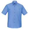 Chambray - Front - SH113 - Mens Wrinkle Free Chambray Short Sleeve Shirt - Biz Collection