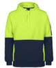 Lime / Navy - Front - 6HVPJ - JB's HV 330G PULL OVER HOODIE