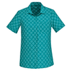 CS948LS - Womens Florence Daisy Print Short Sleeve Shirt Teal