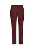 Maroon men's straight leg scrub pants featuring side pockets and an elastic waistband. The pants have a sleek, professional design.