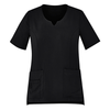 CST942LS - Womens Tailored Fit Round Neck Scrub Top Black